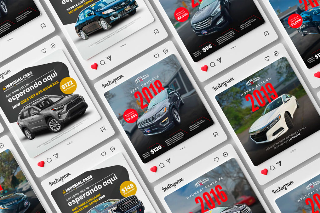 Posts para redes sociais criados pela Webinsight: Car