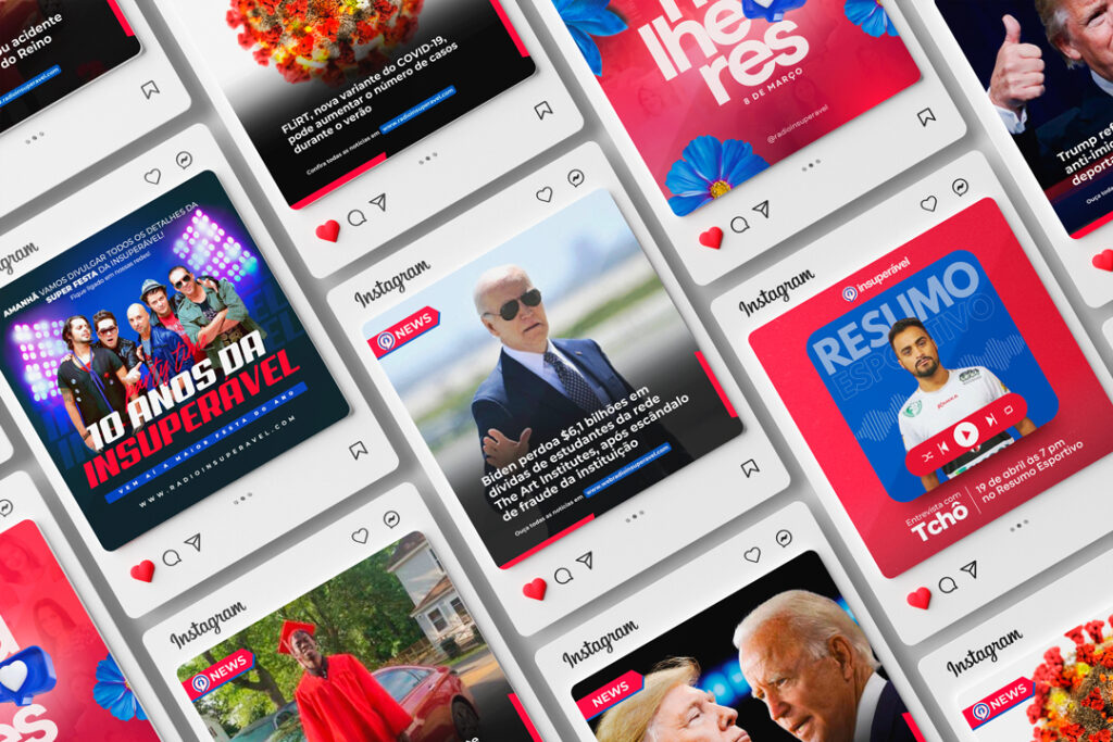 Posts para redes sociais criados pela Webinsight: Insup
